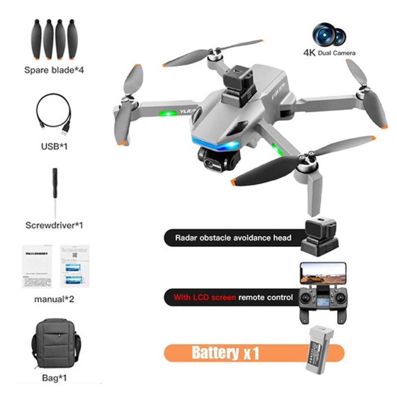 RC Drone S135 Pro 3-Axis Gimbal 360° Obstacle Avoidance Brushless Foldable GPS 5G WiFi 4K HD ESC Dual Camera Quadcopter
