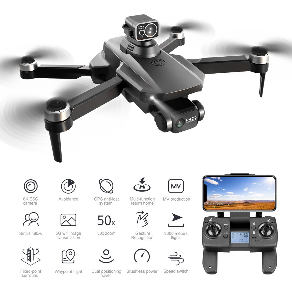 NEW RC Drone RG101 MAX GPS Professional 4K Dual HD Camera FPV 3Km Foldable Quadcopter