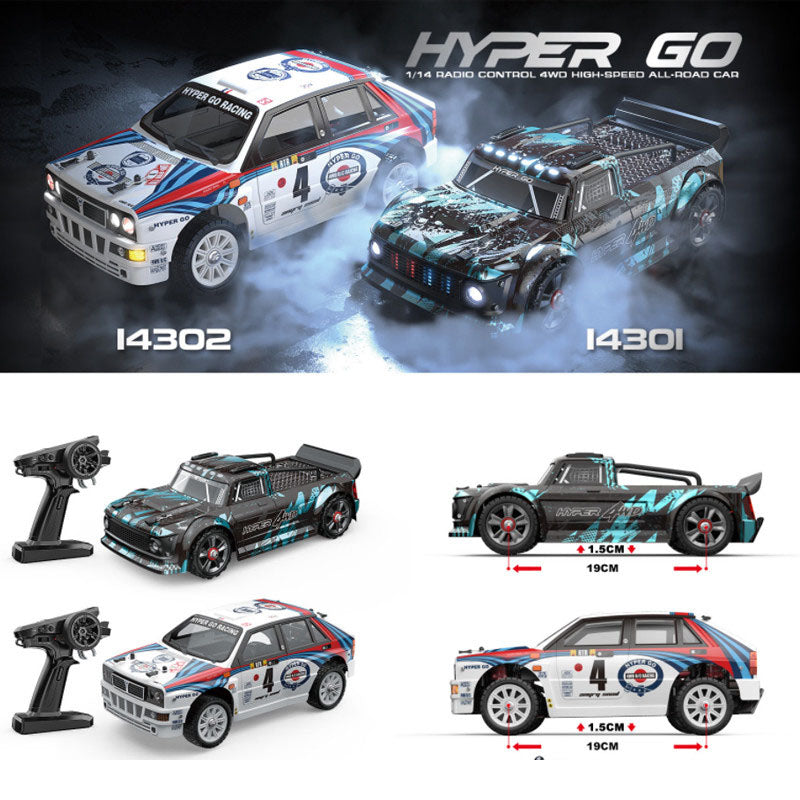 MJX 14301 14302 HYPER GO RC Car 1/14 4WD Brushless Drift Rally Car 2.4G Buggy Metal Chassis Hydraulic Shock Absorber RC Toys