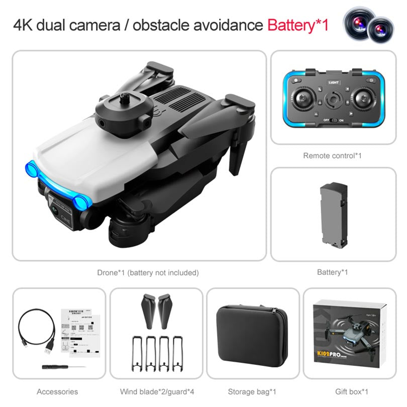 4K Drone K102 PRO Optical Flow Localization Omnidirectional Obstacle Avoidance Dual Camera GPS 5G Wifi Foldable Quadcopter