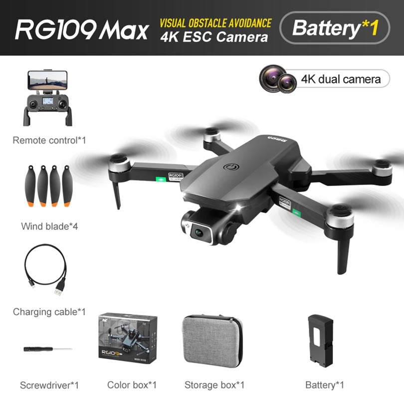 RC Drone RG109 MAX 4K HD Dual Camera GPS 5G WiFi Brushless Motor 360 ° Laser Obstacle Avoidance Quadcopter