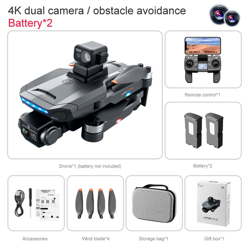 4K Drone K918 MAX Professional Obstacle Avoidance Dual HD Camera Brushless FPV 1.2KM GPS 5G Wifi Foldable Quadcopter