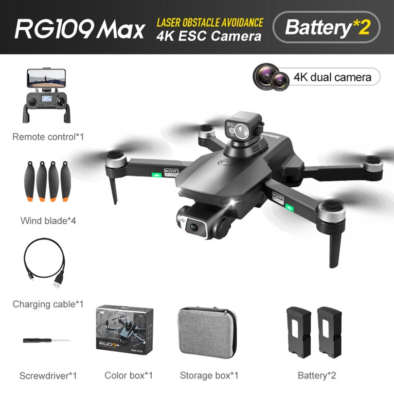 RC Drone RG109 MAX 4K HD Dual Camera GPS 5G WiFi Brushless Motor 360 ° Laser Obstacle Avoidance Quadcopter