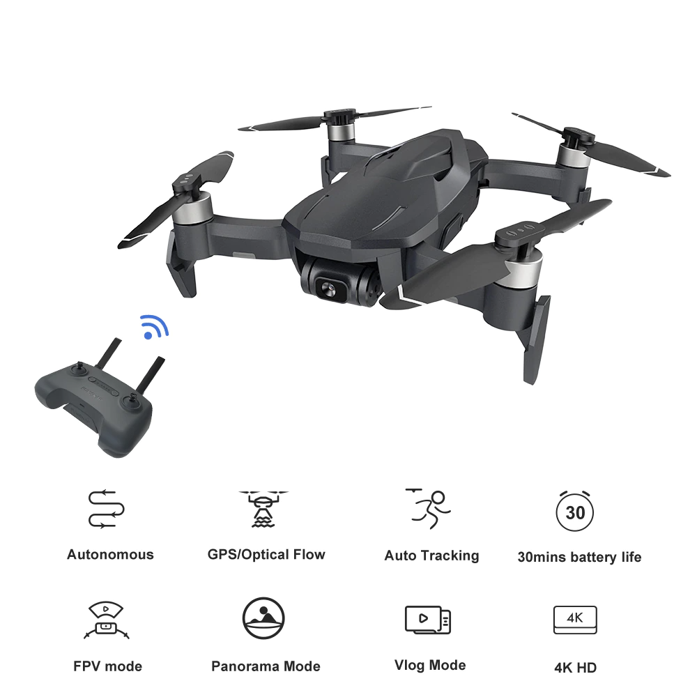 FUNSNAP DIVA2 4K Drone 3-Axis EIS Gimbal HD CameraGPS 5.8G WIFI 2KM FPV Professional Aerial Photography Quadcopter