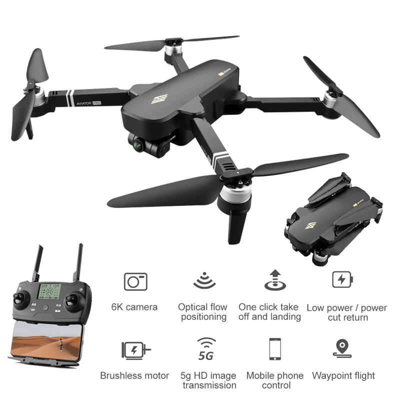 RC Drone 2-Axis Gimbal Aviator Pro 6K HD Camera GPS 5G WIFI Brushless Motor Quadcopter